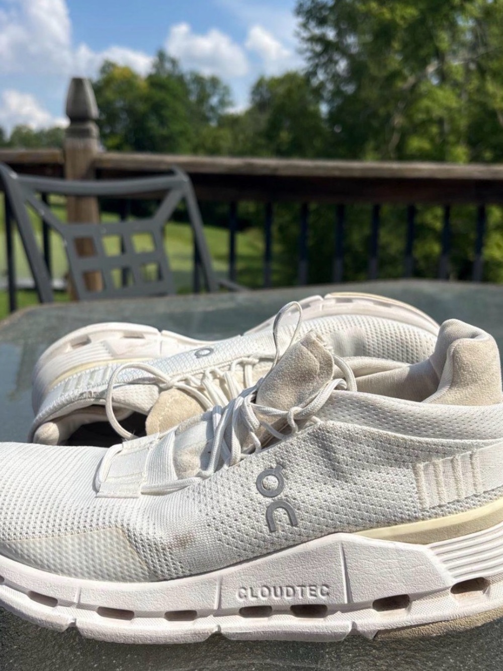 On Cloud Cloudnova Triple White Cloudtec Running Shoes Women’s Size 7